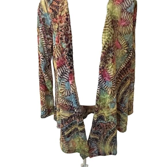 Unique and Colorful Boho Open Front Cardigan, Size Large - Picture 8 of 8